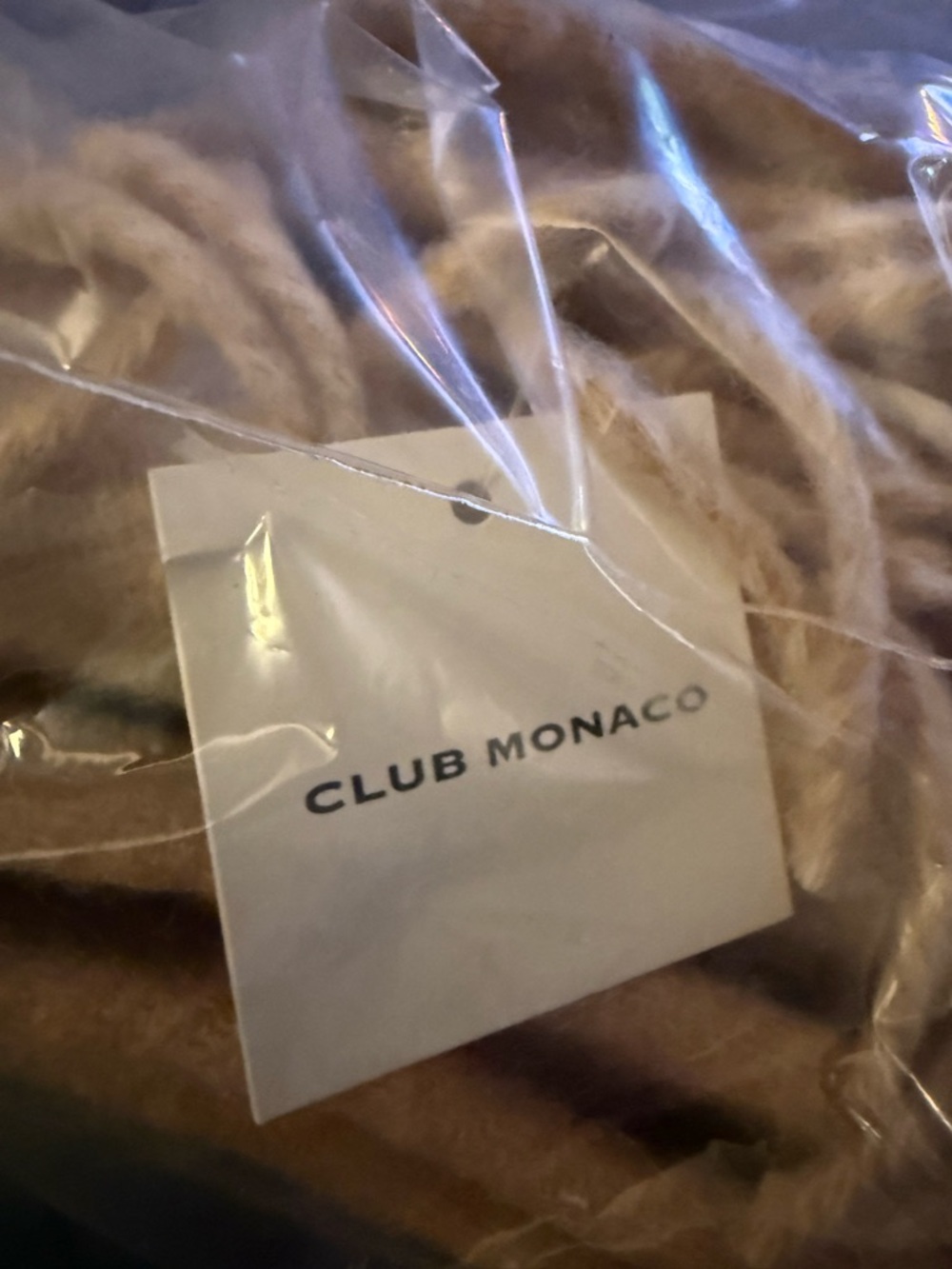Club Monaco Brodie Wrap Foulards Camel Fringe Solid Fall Winter Women - Picture 5 of 5
